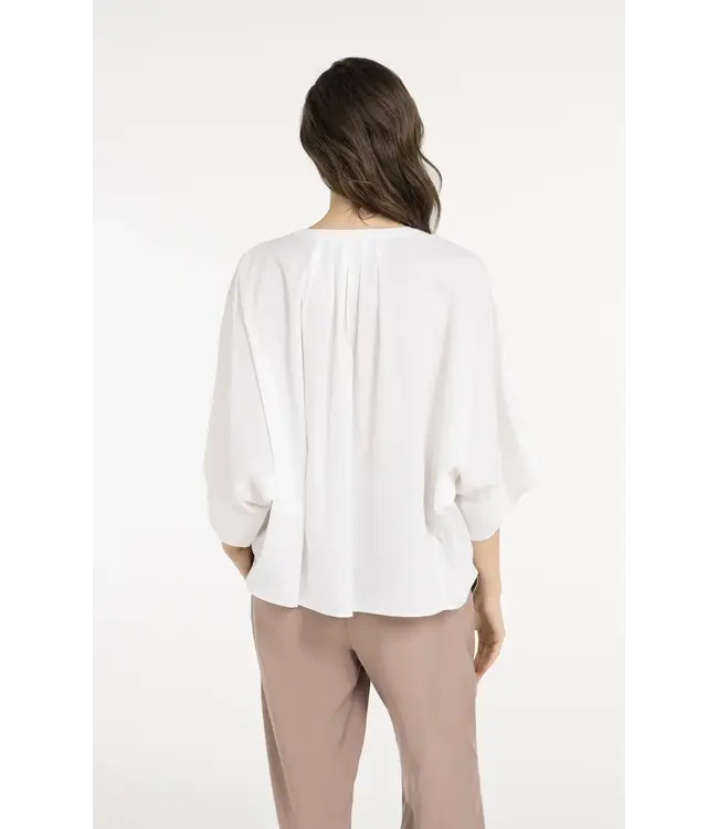 Batwing blouse with back pleat