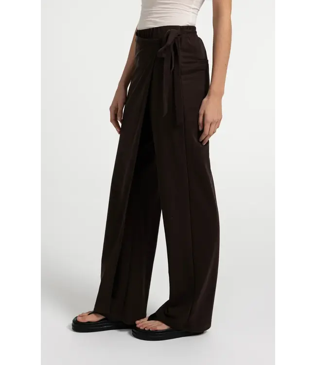 Jersey wide leg trousers