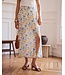 Bohemian floral slit skirt