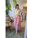 Paint floral slit skirt