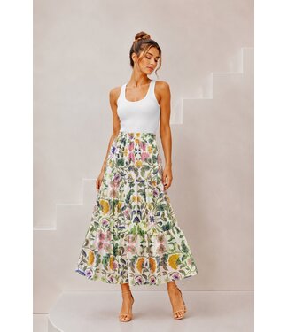Botanical floral skirt - Green - TU