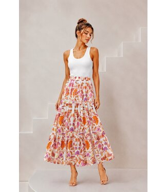Botanical floral skirt - Orange - TU