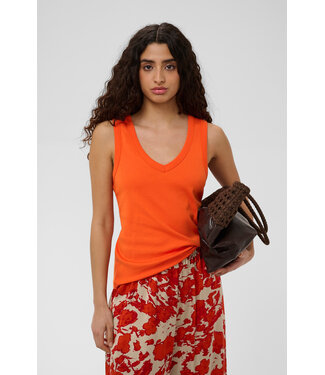 Soaked in Luxury Cosette V-neck tank top - Pumpkin