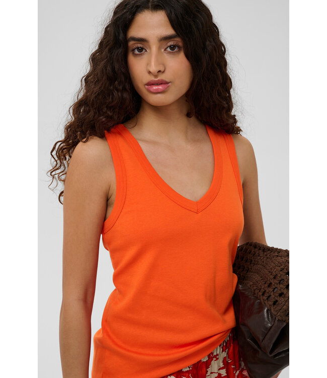 Cosette V-neck tank top - Pumpkin