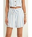 Katoen stripe short - Blauw