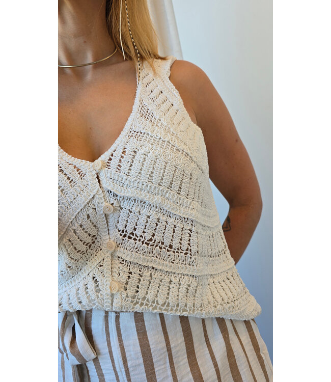 Crochet vest/top - Wit