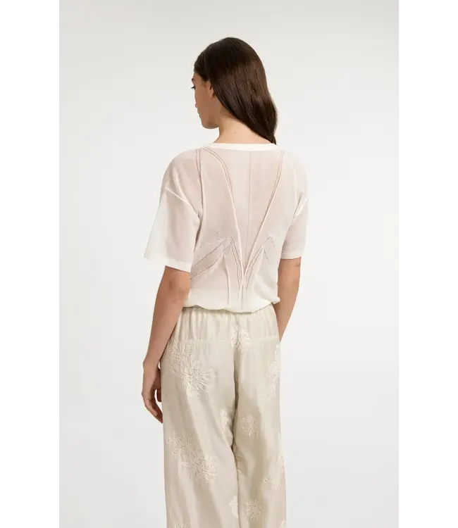 Open textured short sleeve shirt