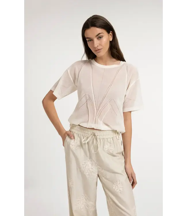 Open textured short sleeve shirt