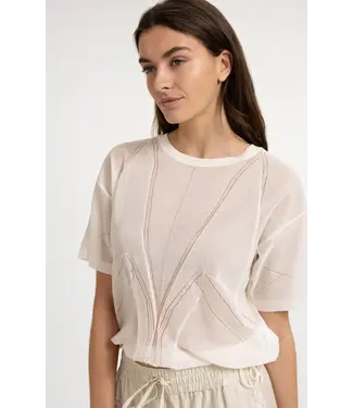 YAYA Open textured short sleeve shirt