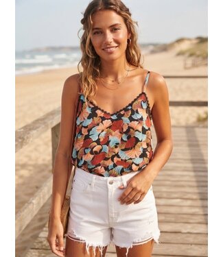 -- Floral tank top - Coral