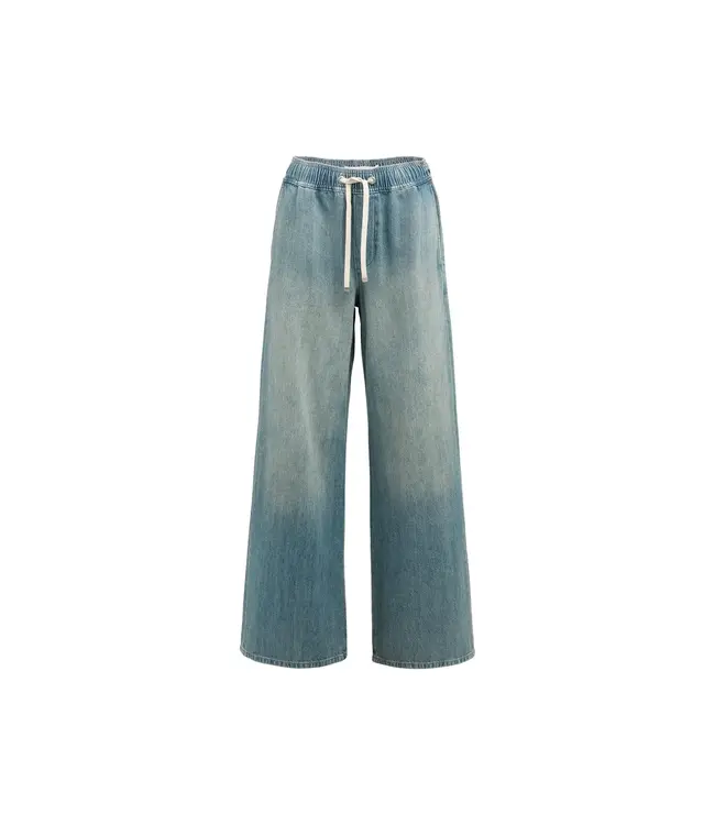 Denim trousers with cord