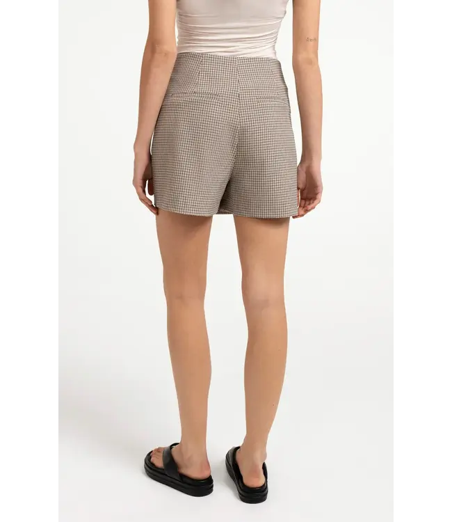 Woven check mini skort