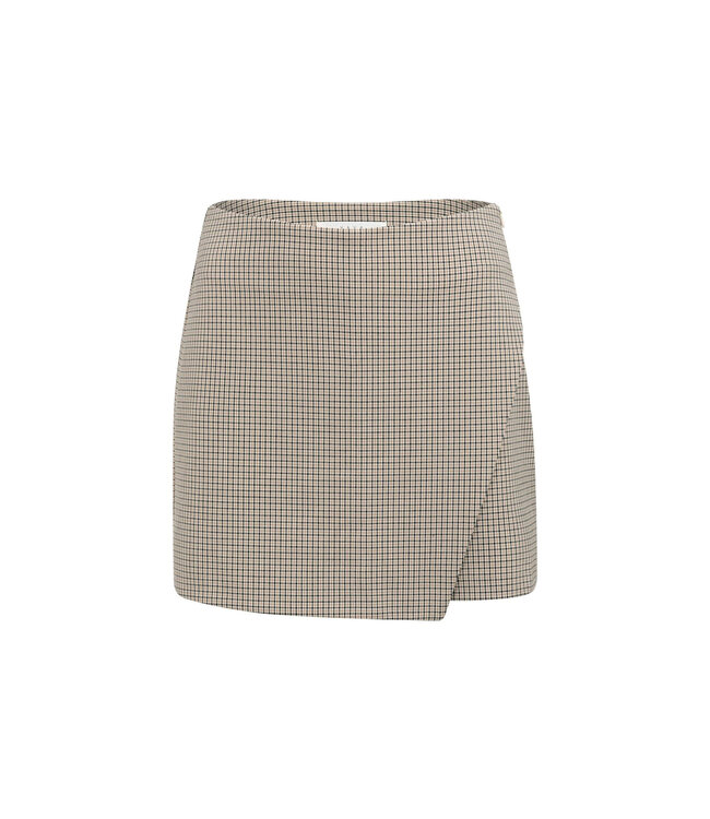 Woven check mini skort
