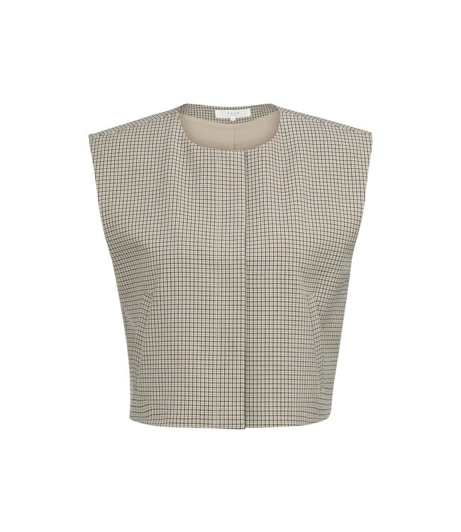 Woven check gilet jacket
