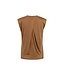 Sleeveless top pleated neck
