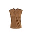 Sleeveless top pleated neck