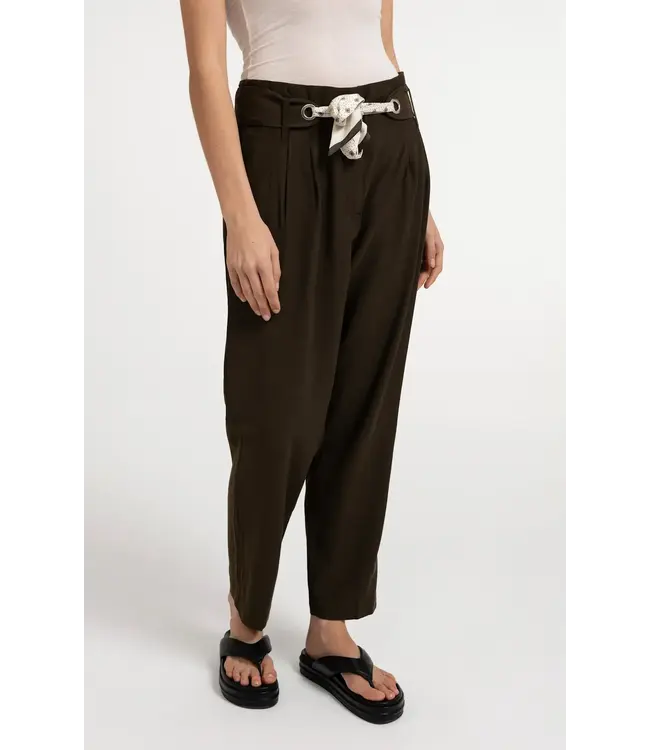 High waist trousers with scarf
