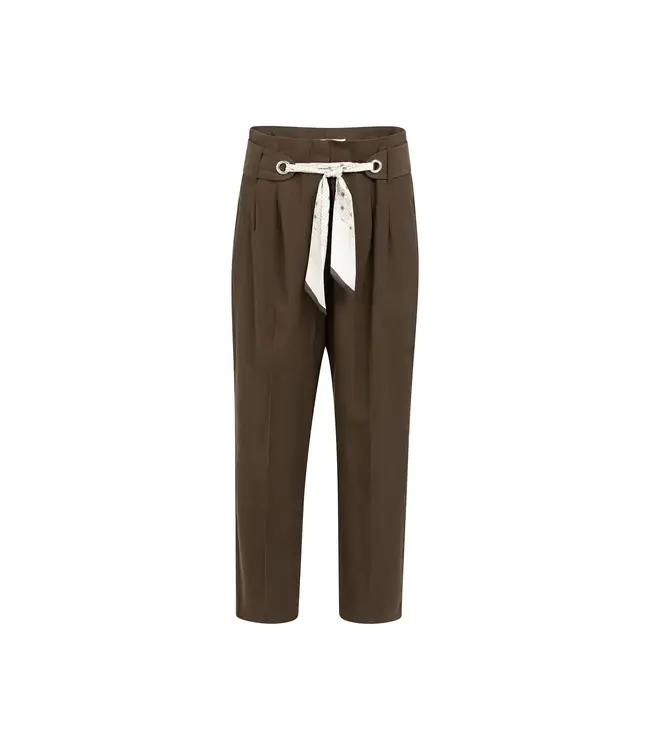 High waist trousers with scarf