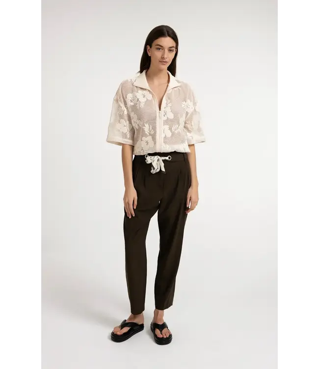 High waist trousers with scarf