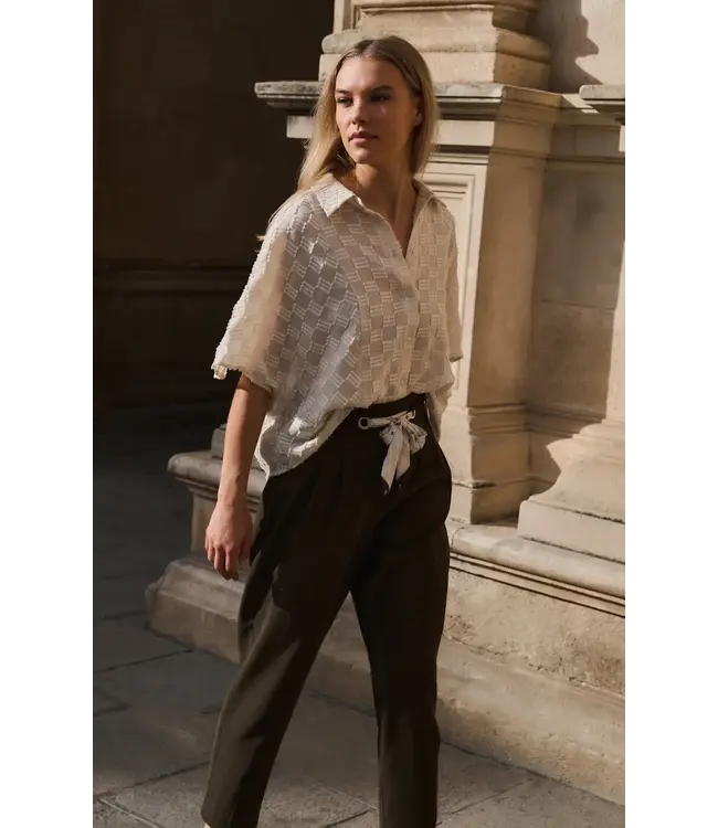 High waist trousers with scarf