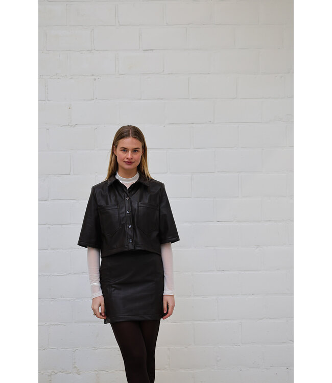 Birdie blouse - vegan leather