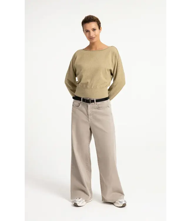 Losvallende jeans met elastische tailleband