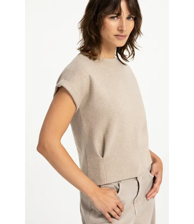 Mouwloze jacquard trui