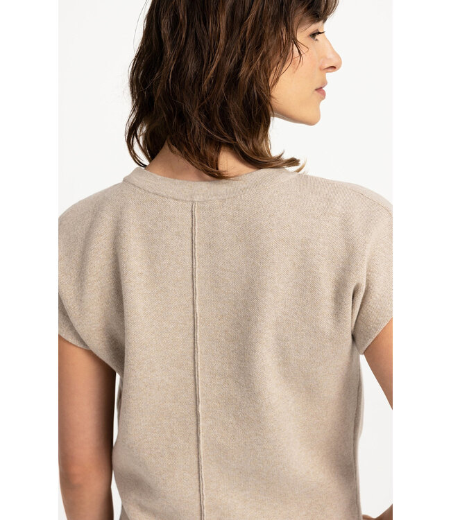 Mouwloze jacquard trui