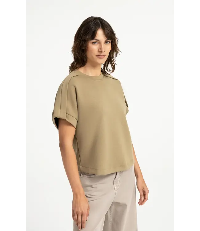 Sweatshirt met geplooide mouwen