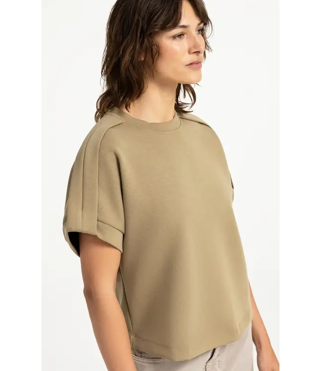 Sweatshirt met geplooide mouwen