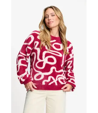 Pom Amsterdam Pullover - Frida bow burgundy red