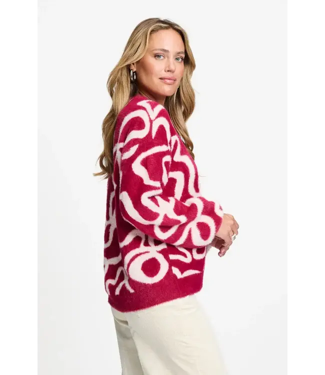 Pullover - Frida bow burgundy red