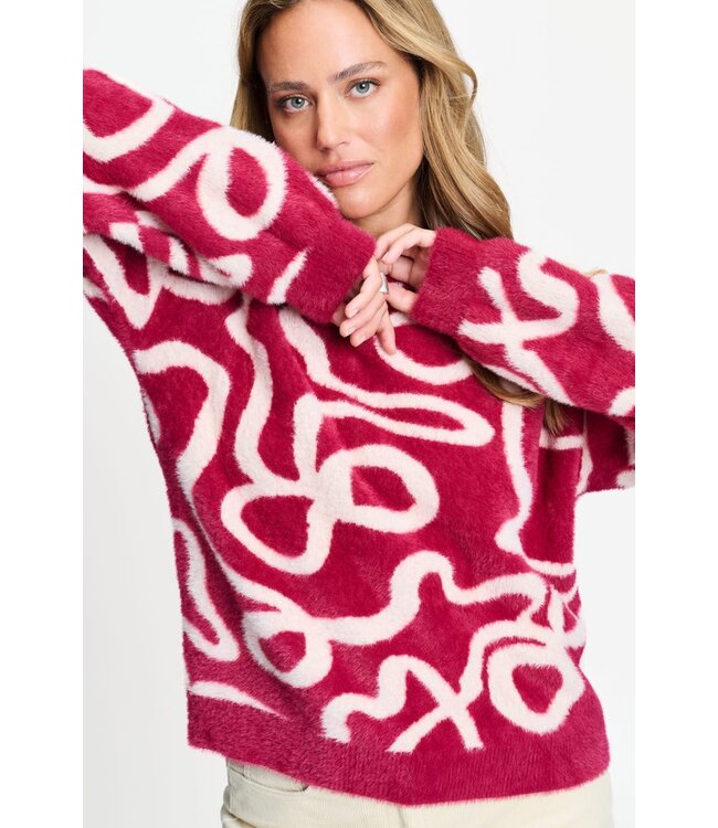 Pullover - Frida bow burgundy red