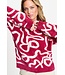 Pullover - Frida bow burgundy red