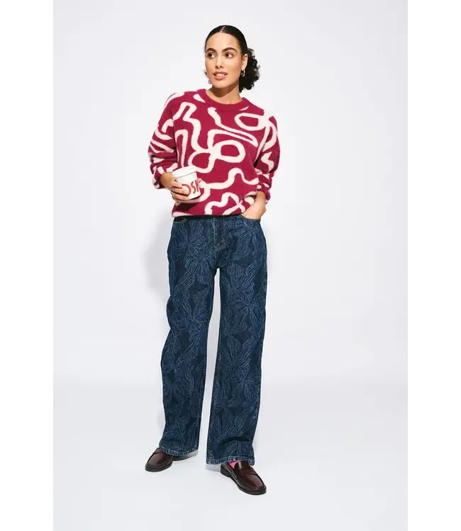 Pullover - Frida bow burgundy red