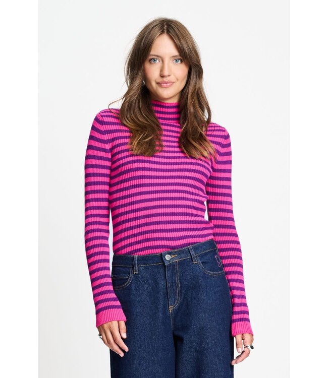 Pullover - Riley striped Pink purple