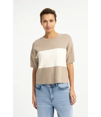 YAYA Sweater met blokstreep