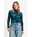 Turtleneck Romi jersey bloom - Teal Green