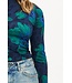 Turtleneck Romi jersey bloom - Teal Green