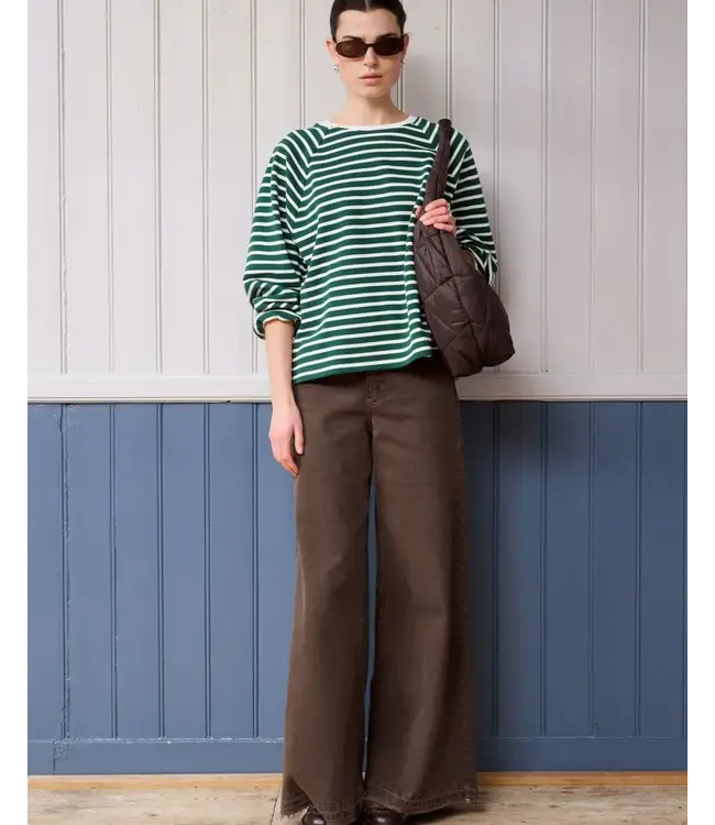 Moore denim wide fringe pants