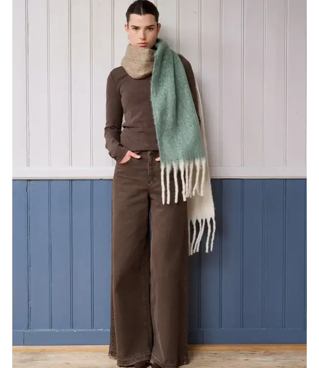 Moore denim wide fringe pants
