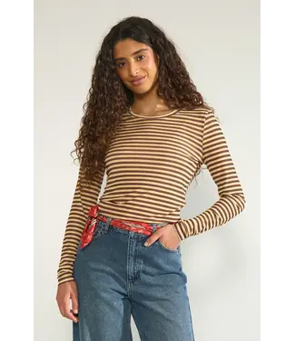 Nümph Sine striped mesh blouse