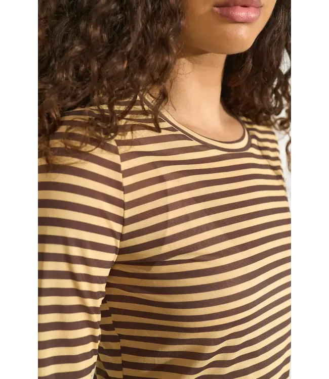 Sine striped mesh blouse