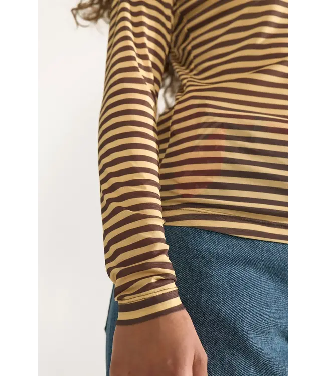 Sine striped mesh blouse