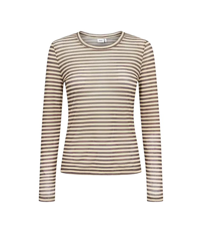 Sine striped mesh blouse