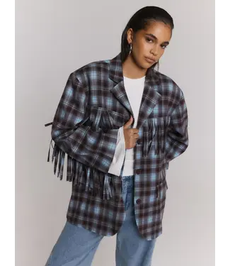 Refined Tori check oversized blazer