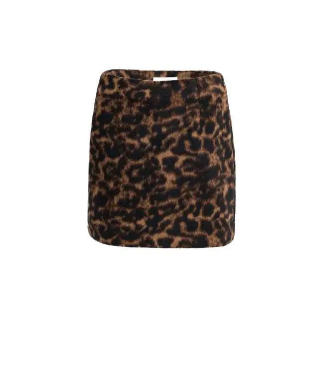 Soft woven leopard minirok