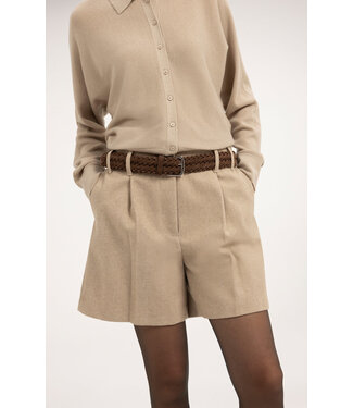 YAYA Woven bermuda met visgraatstof