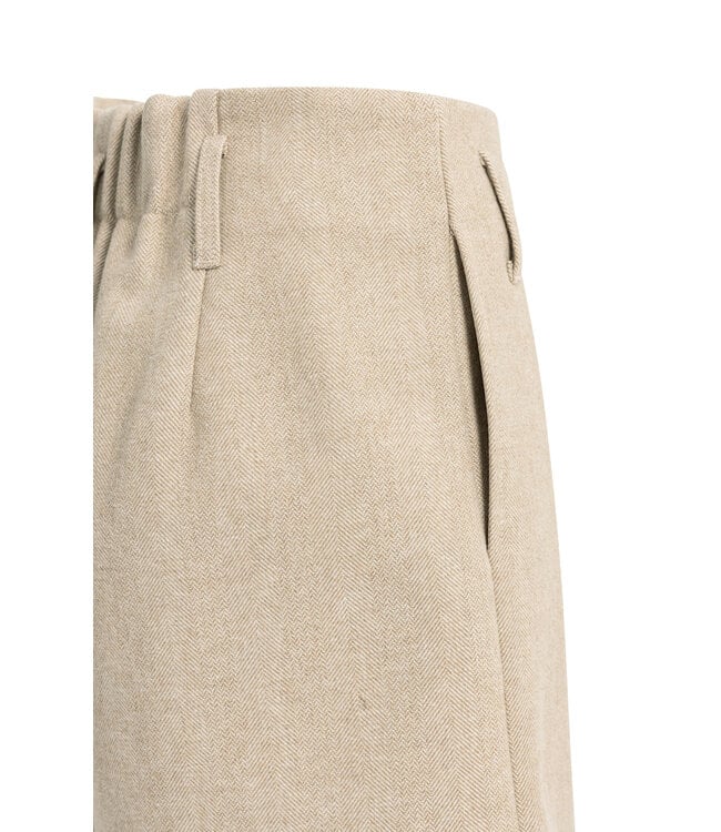 Woven bermuda met visgraatstof