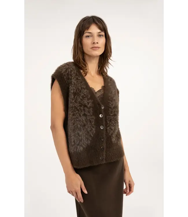 Mouwloze knit vest